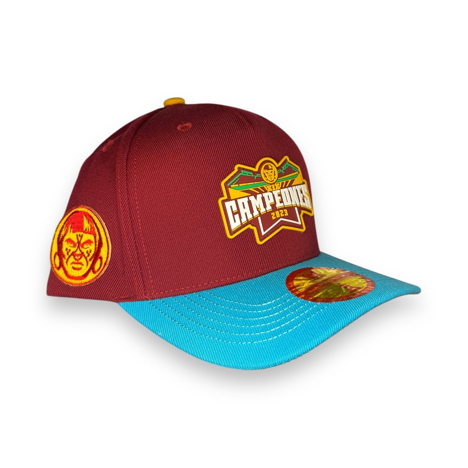 INDIOS DE MAYAGÜEZ x DLAB BURGNDY SNAPBACK BLUE BRIM CHAMPIONSHIP EDITION