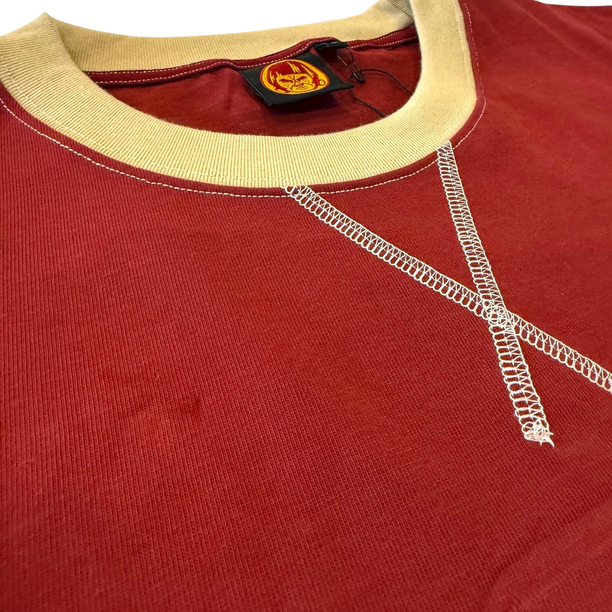 INDIOS x DLAB Heavyweight Oversized Boxy Fit Embossed M Tee (Burgundy)