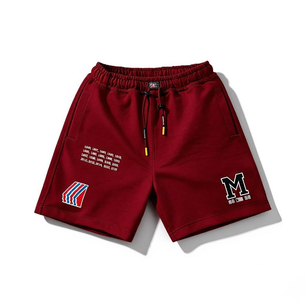 INDIOS X DLAB French Terry Oversized Shorts (Burgundy)