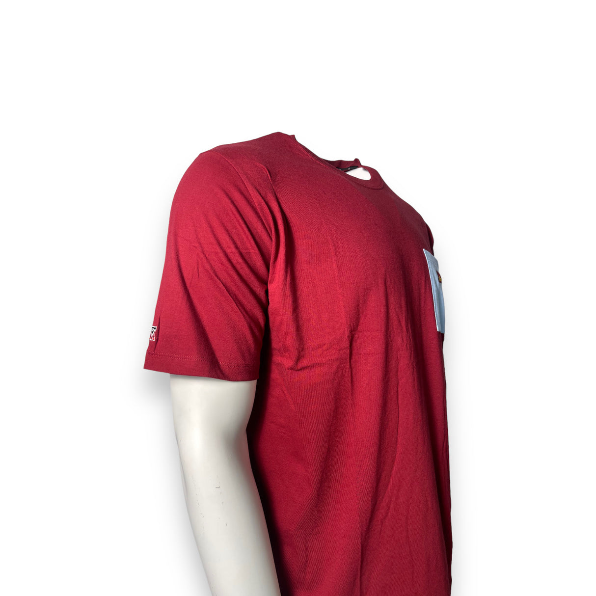 INDIOS Burgundy Small Embroidered Patch Pocket Tee