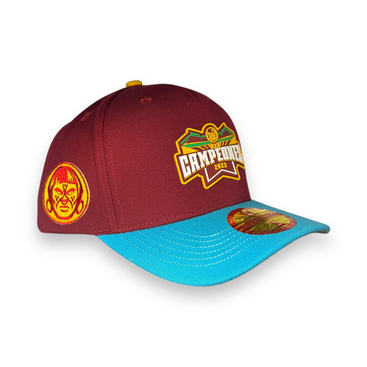 INDIOS DE MAYAGÜEZ x DLAB BURGNDY SNAPBACK BLUE BRIM CHAMPIONSHIP EDITION