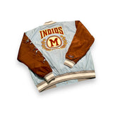 INDIOS X DLAB Sky Blue/Brown Bomber Varsity Jacket 2.0