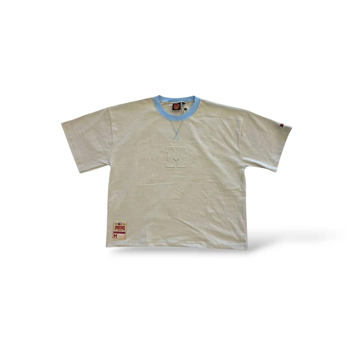INDIOS x DLAB Heavyweight Oversized Boxy Fit Embossed M Tee (Beige)