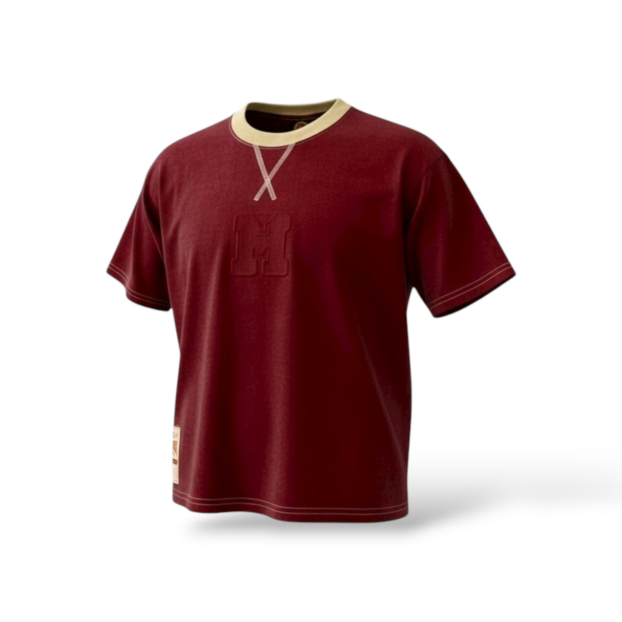 INDIOS x DLAB Heavyweight Oversized Boxy Fit Embossed M Tee (Burgundy)