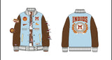 INDIOS X DLAB Sky Blue/Brown Bomber Varsity Jacket 2.0