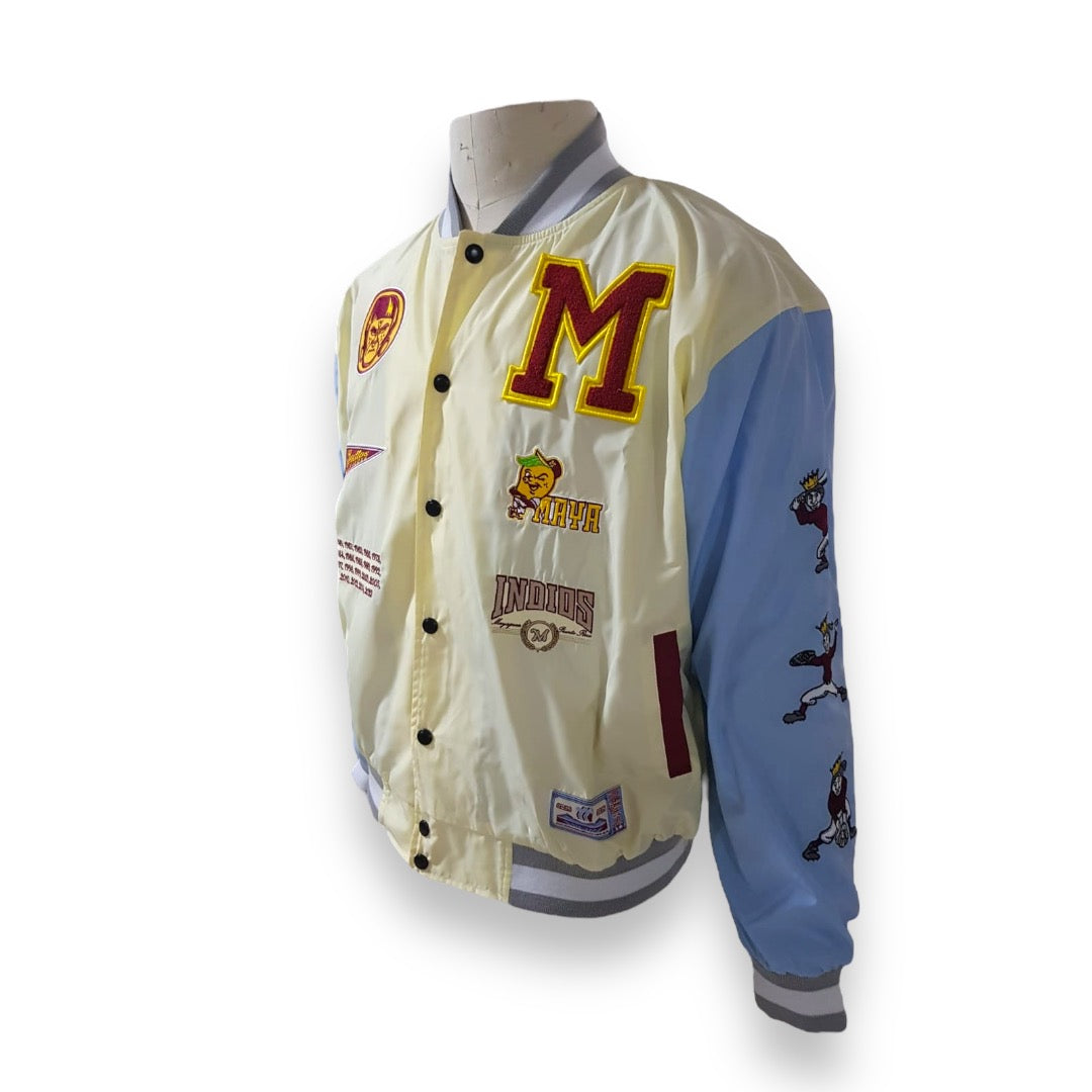 INDIOS x DLAB Cream/Sky Blue Bomber Varsity Jacket 2.0