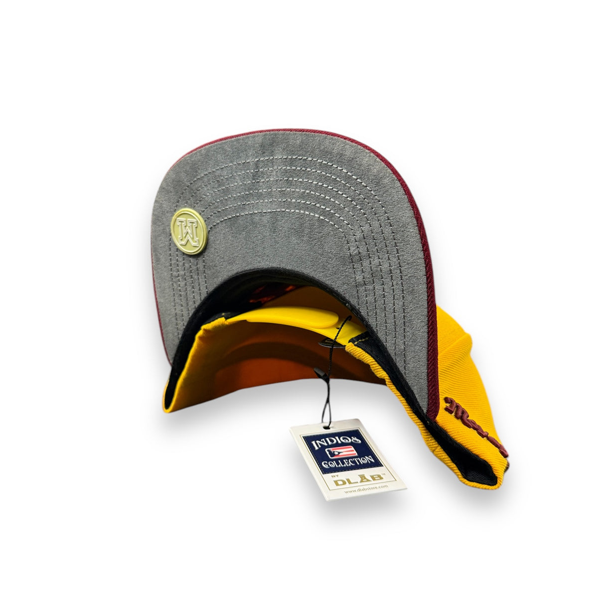 INDIOS DE MAYAGÜEZ x DLAB YELLOW SNAPBACK BURGUNDY BRIM CLASSIC INDIOS
