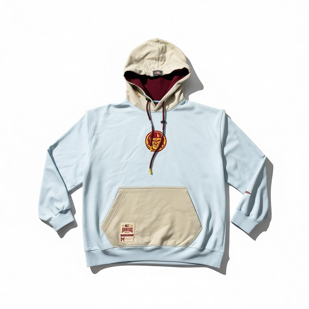 INDIOS X DLAB OVERSIZED HOODIE “BASEBALL CLUB” (SKY BLUE/IVORY)