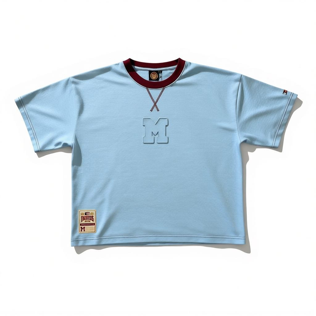 INDIOS x DLAB Heavyweight Oversized Boxy Fit Embossed M Tee (Powder Blue)